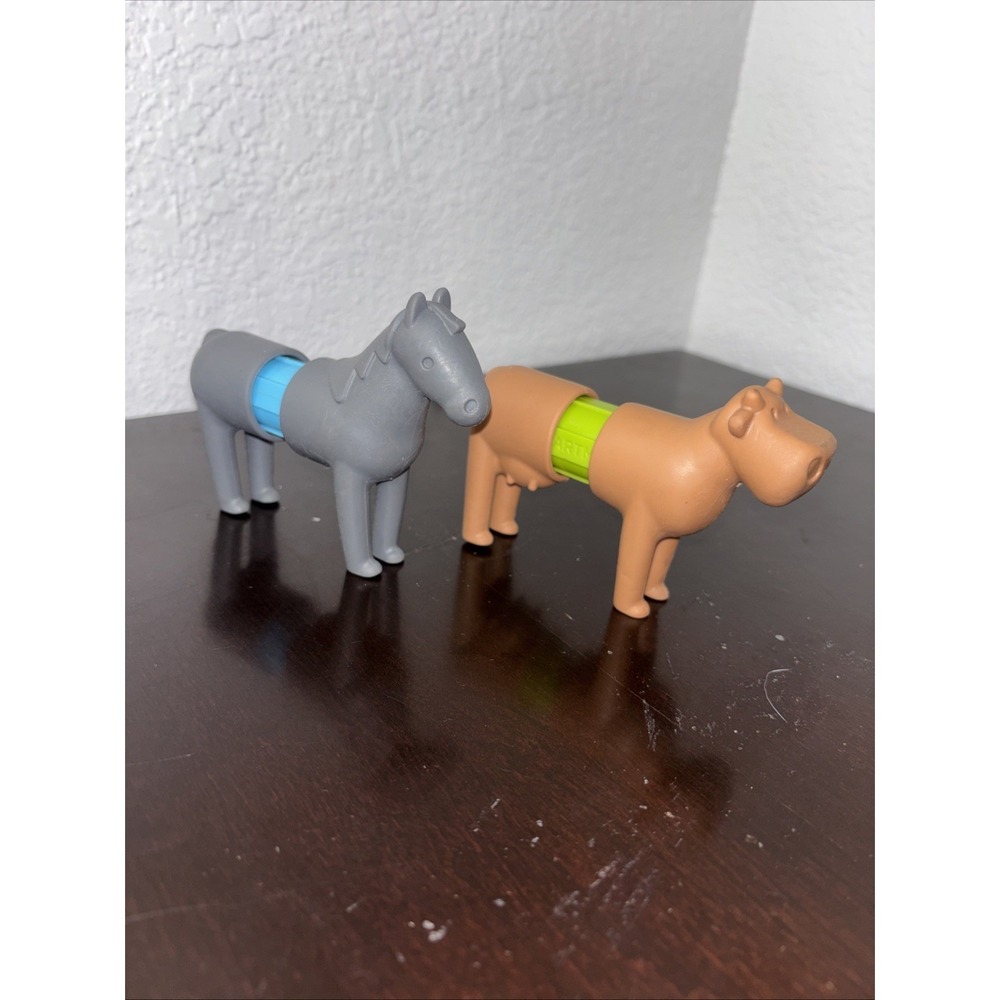 STEM Magnetic Building Lot Of 2 with Soft Farm Animals for Ages 1-5